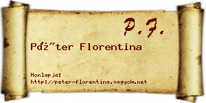 Péter Florentina névjegykártya